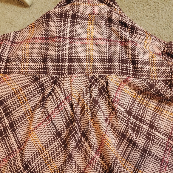 Anthropologie burgendy plaod jacket S - Picture 8 of 8